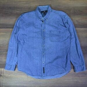 Consensus Sportswear Denim Button Down Shirt Mens XL Blue